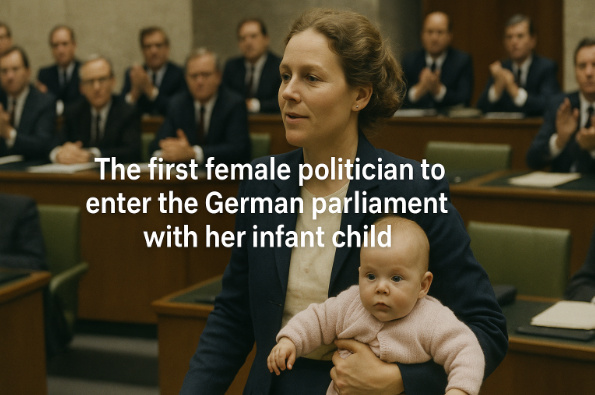 أول سياسية تدخل البرلمان الألماني برفقة طفلها الرضيع